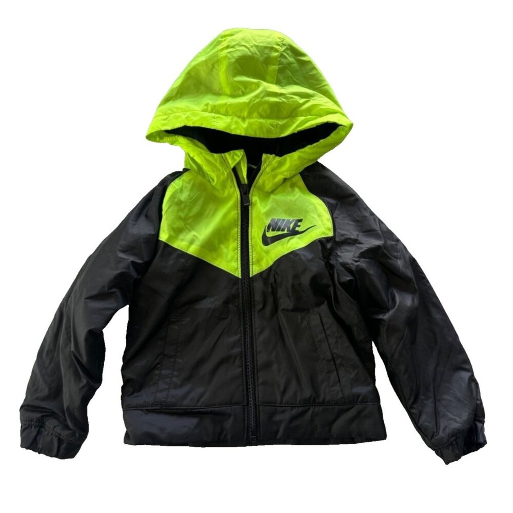 Nike Green and Black Hooded Jacket Toddler Size 2T